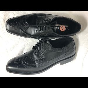 Wingtip Soft Stags Black Oxfords 10
